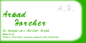 arpad horcher business card
